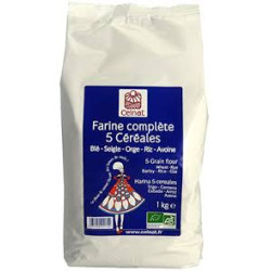 Farine complete 5 cereales 1 kg celnat